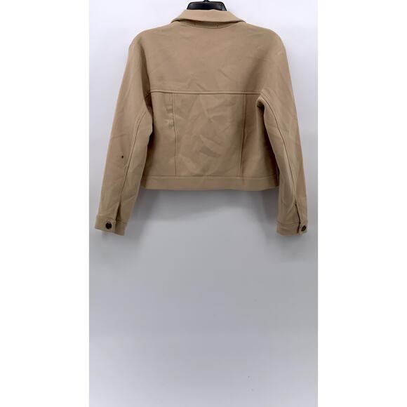FOREVEVER 21 Women's Tan Button-Up Long Sleeve Cropped Jacket SZ S - Picture 2 of 11